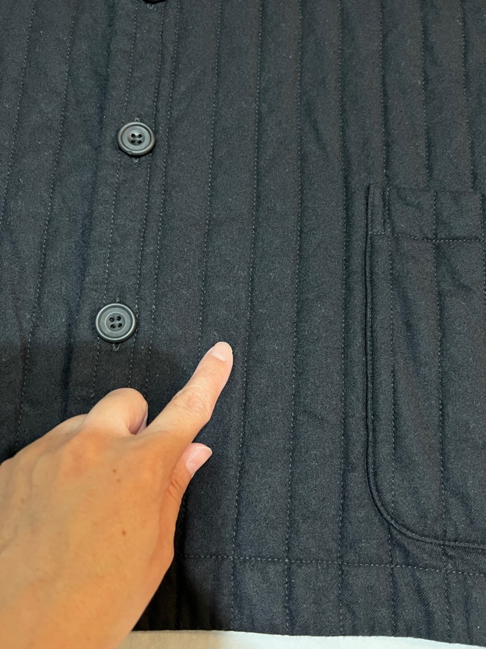 ESKANDAR Neiman Marcus Black Quilted Wool Silk Cashmere Flannel Jacket Coat 0 - Picture 12 of 16
